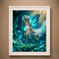 The Luminescent Guardian | Bioluminescent Fairy Art Print (Unframed)