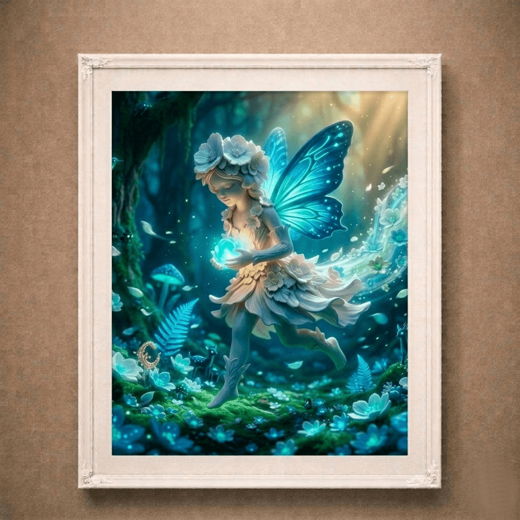The Luminescent Guardian | Bioluminescent Fairy Art Print (Unframed)
