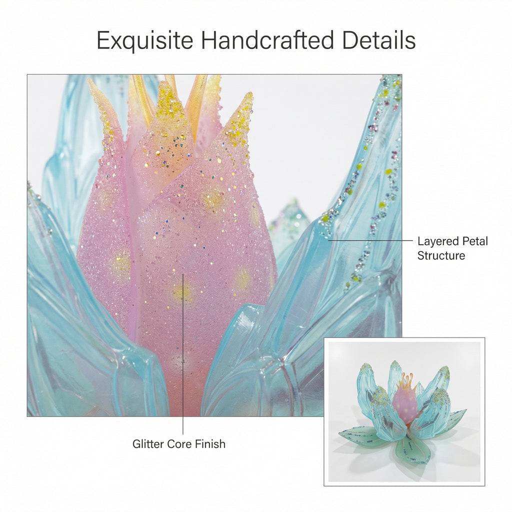 Glacial Bloom｜Hand-Embellished Surrealist Sculpture