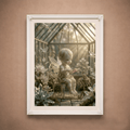 The Crystal Conservatory | Shimmering Fairy Garden Art Print (Unframed)