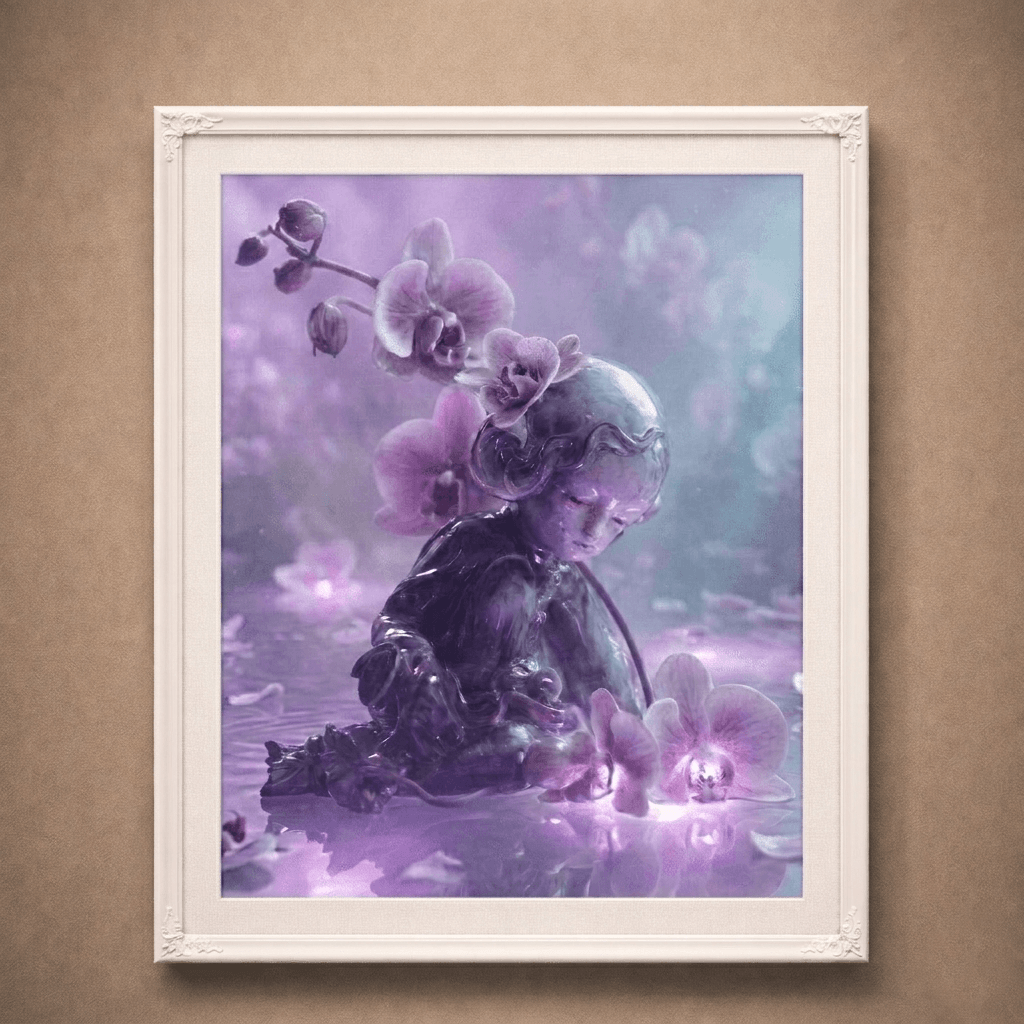The Orchid Soul | Ethereal Violet Spirit Art Print (Unframed)