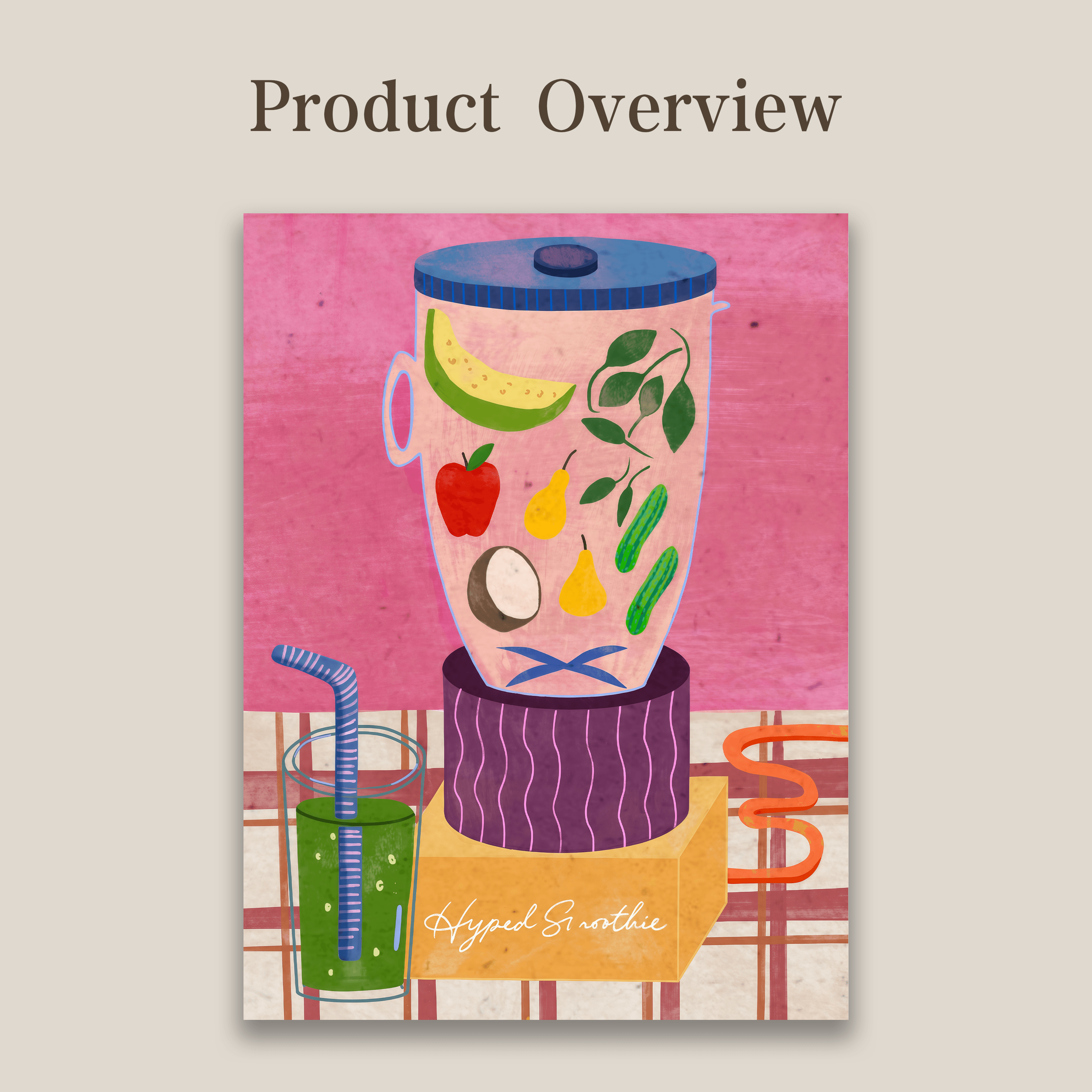 Hyped Smoothie | Retro Kitchen Art Print (Unframed)