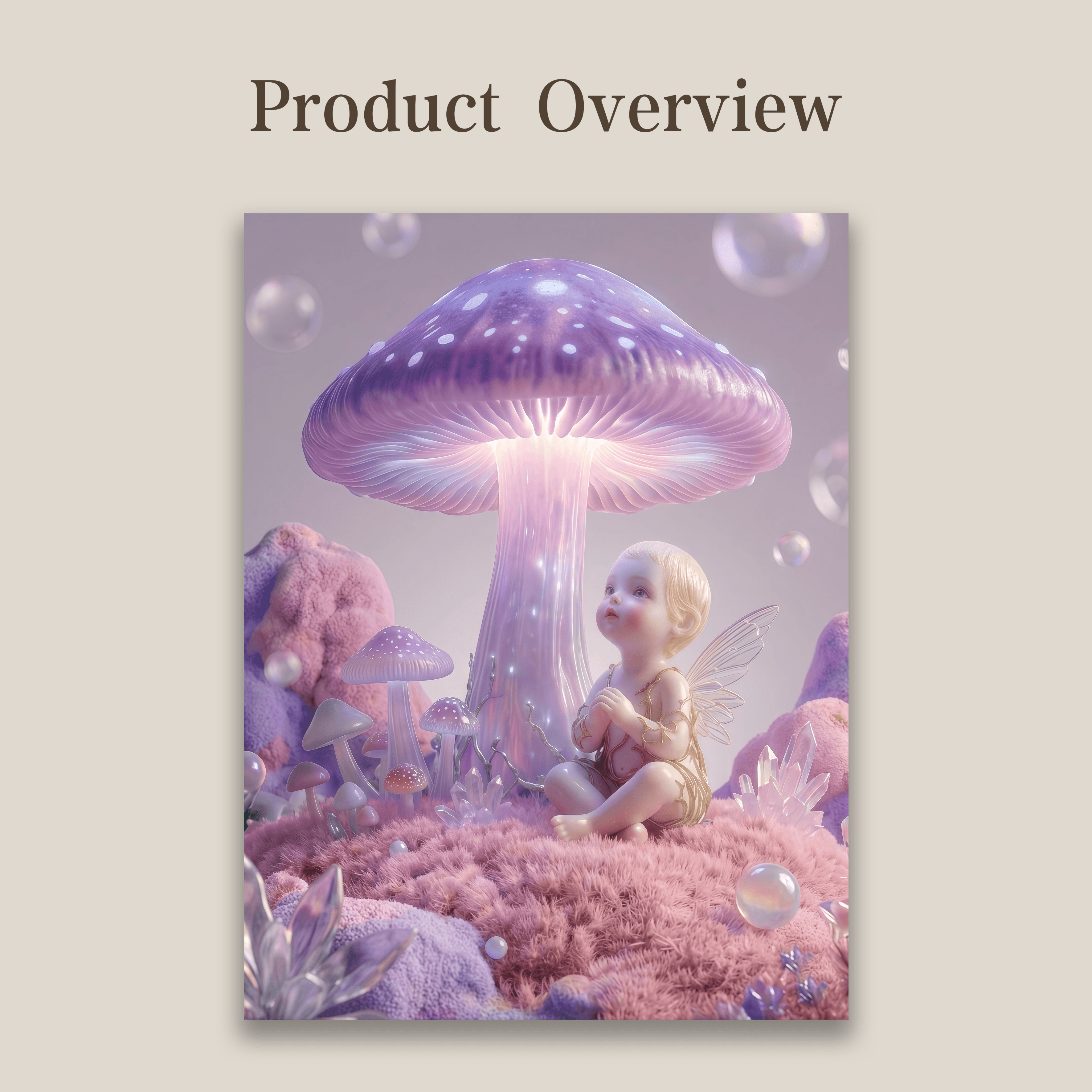 The Midnight Spore | Ethereal Fairy & Giant Mushroom Art Print (Unframed)