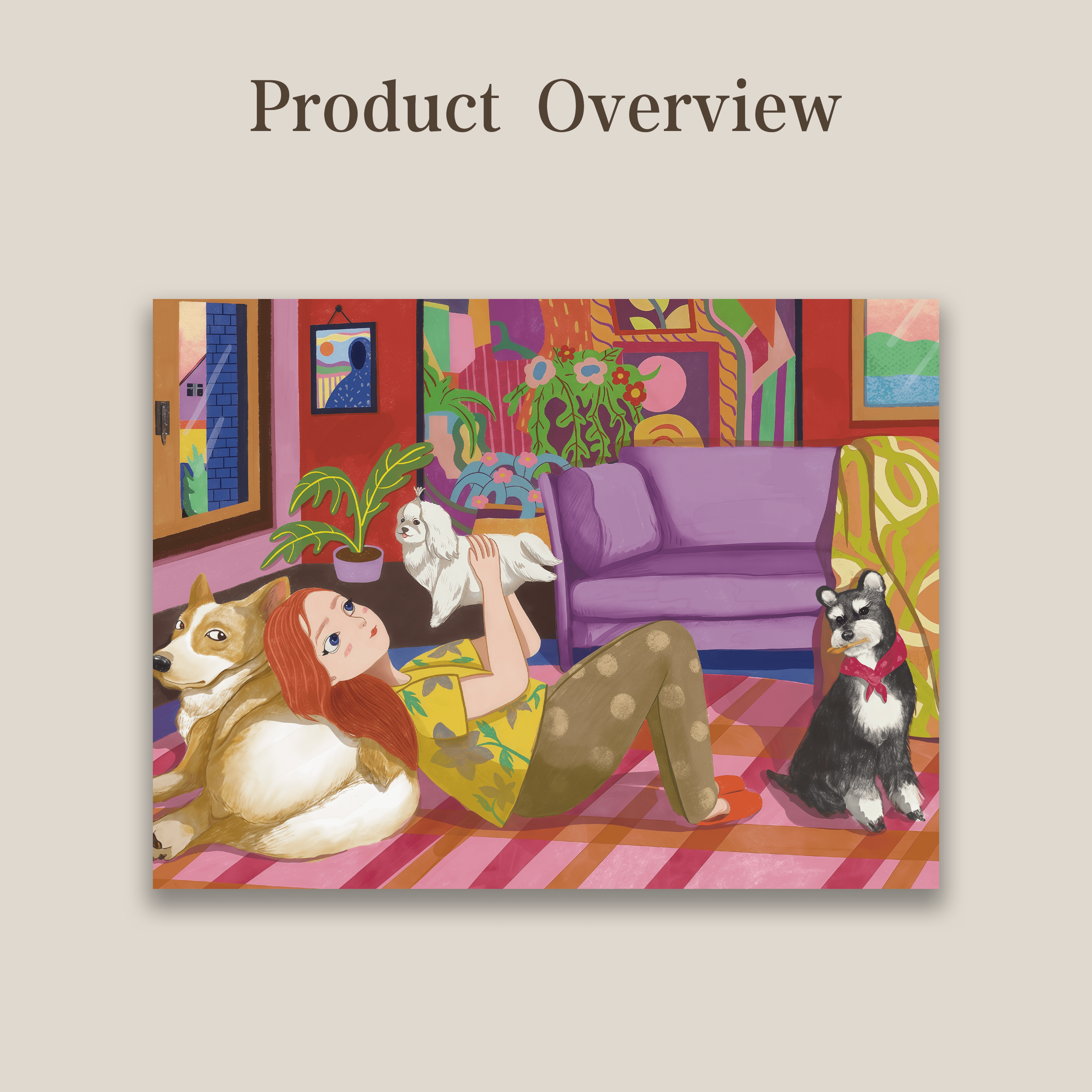 Afternoon | Cozy Pet Lover Art Print (Unframed)