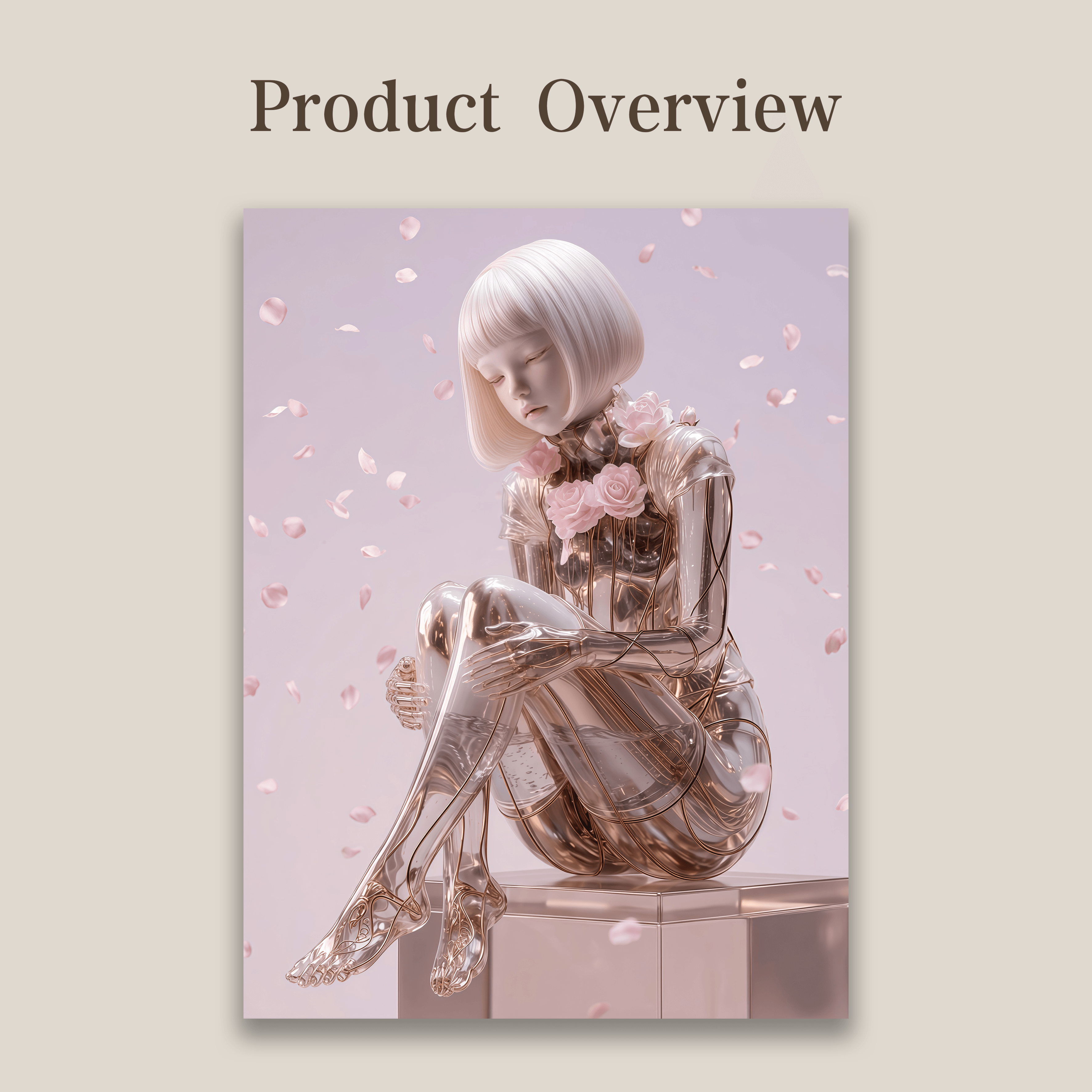The Crystal Reverie | Surreal Floral Spirit Art Print (Unframed)
