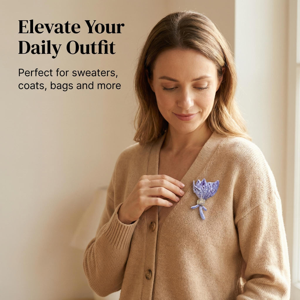 Ethereal Magnolia｜Hand-Painted Artisan Resin Brooch