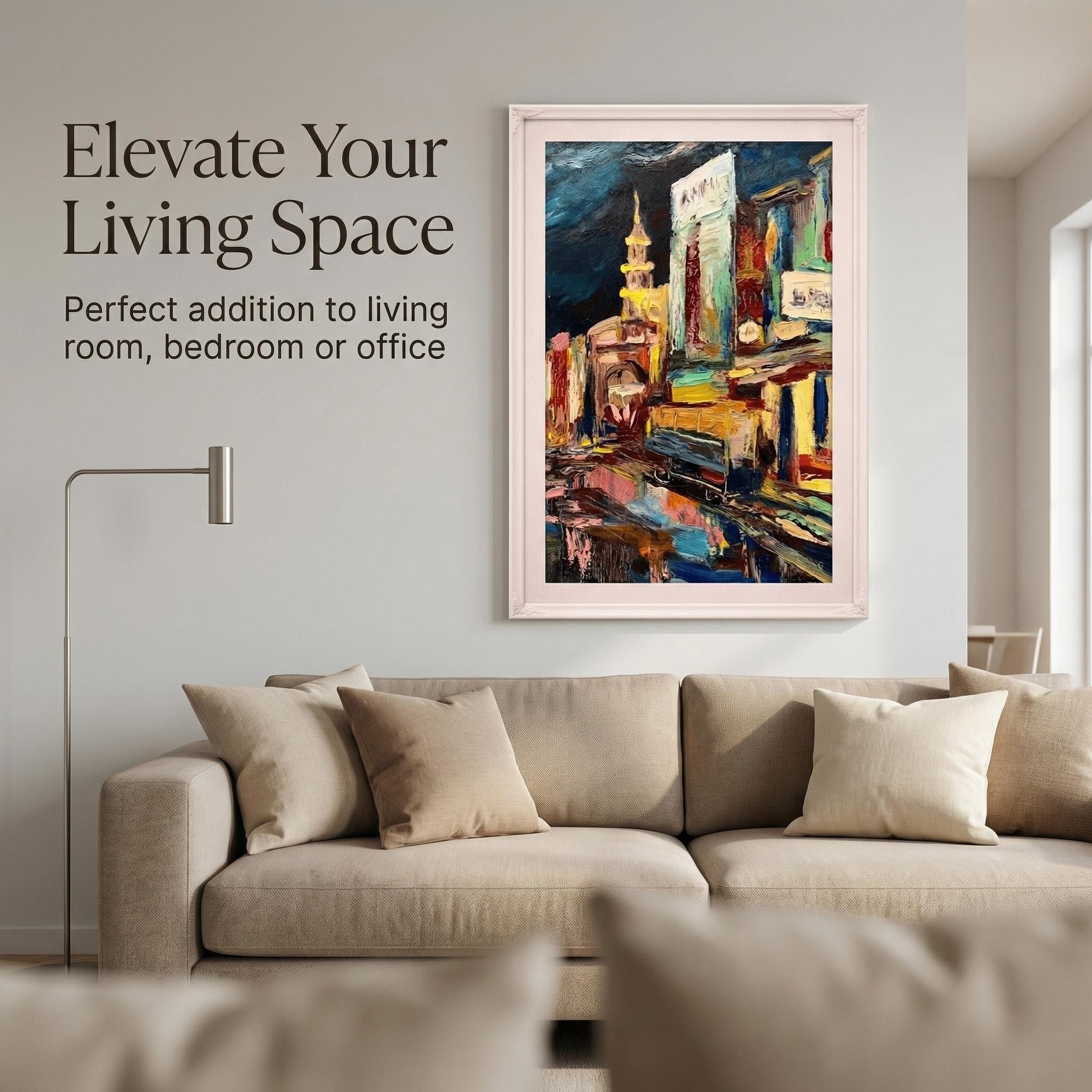 Shanghai Nanjing Road | Vibrant Urban Impressionist Art Print (Unframed)