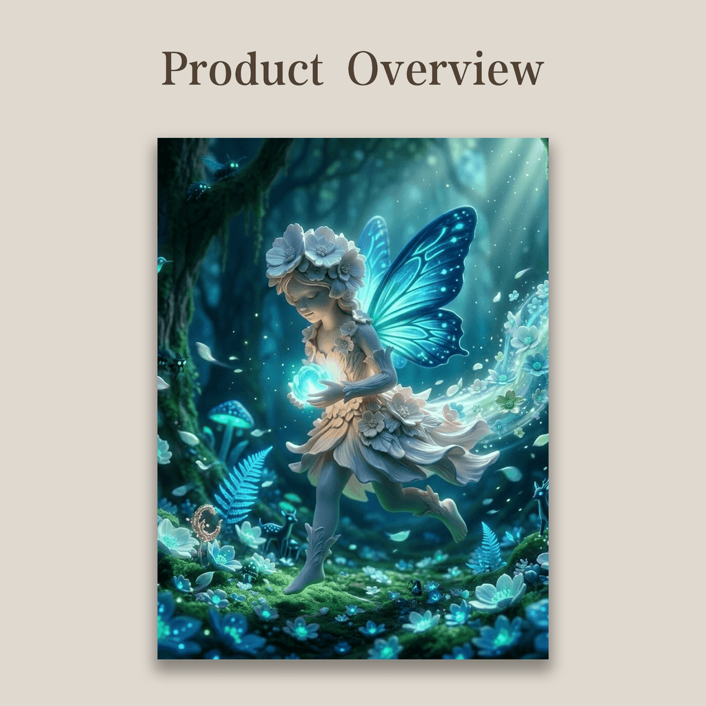 The Luminescent Guardian | Bioluminescent Fairy Art Print (Unframed)