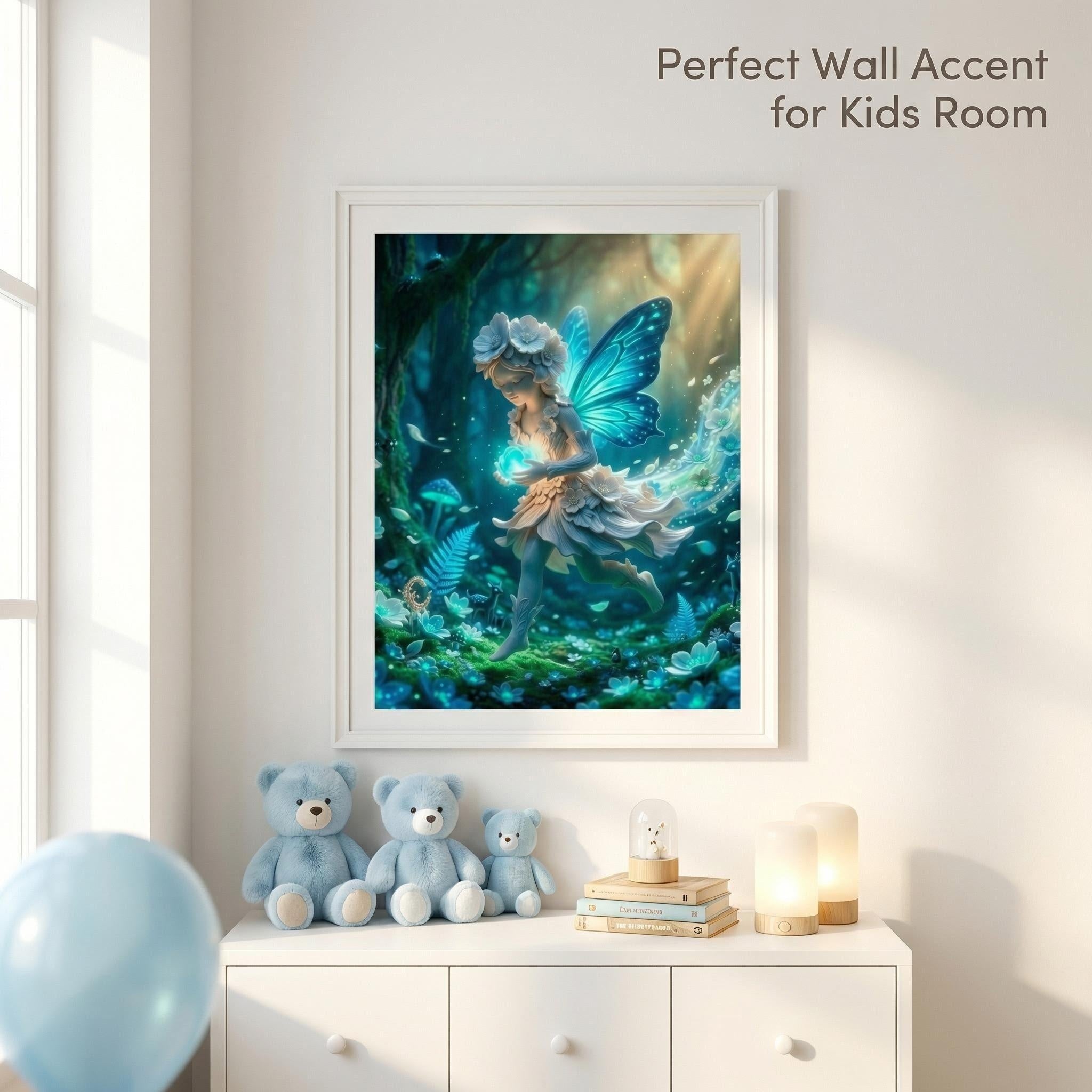 The Luminescent Guardian | Bioluminescent Fairy Art Print (Unframed)