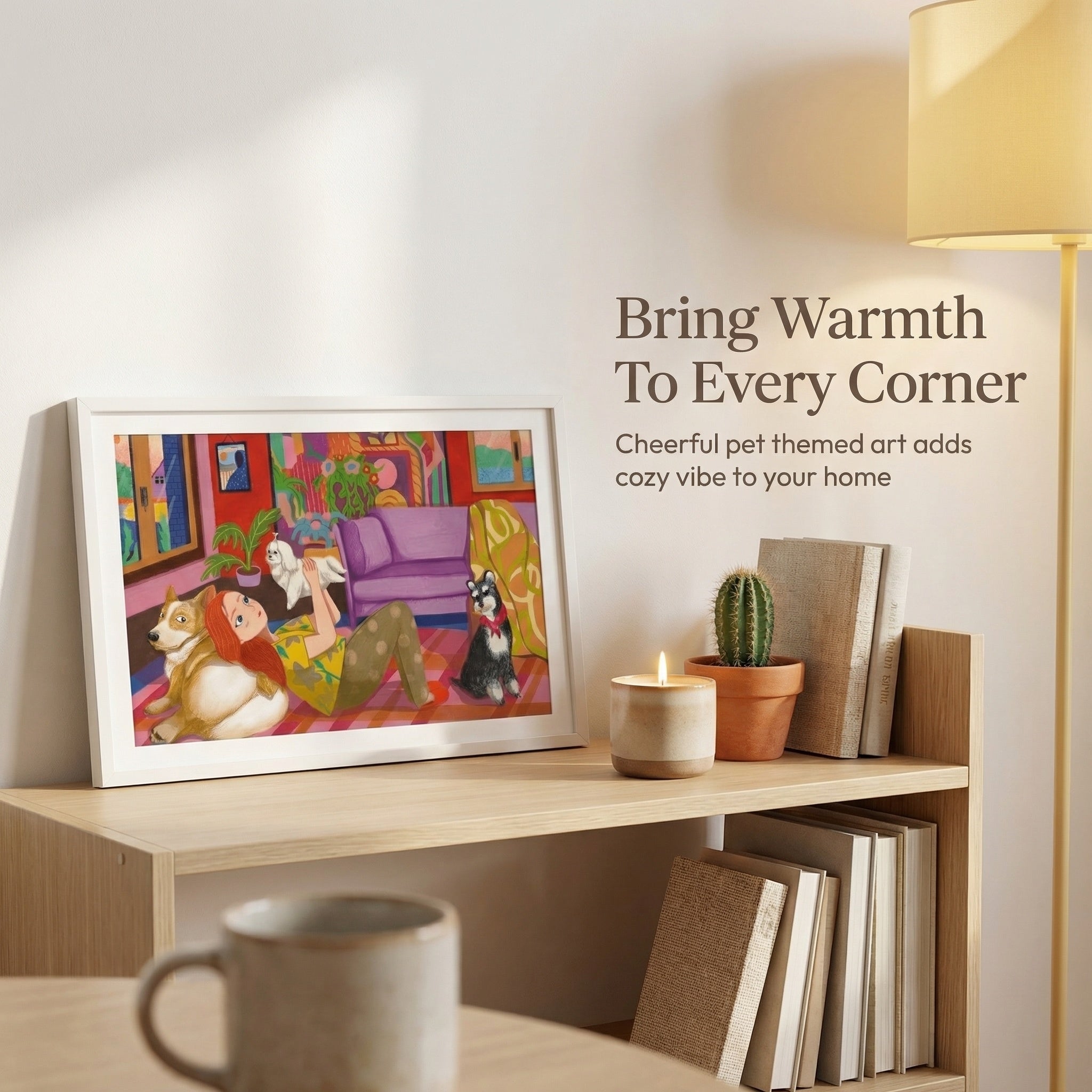 Afternoon | Cozy Pet Lover Art Print (Unframed)
