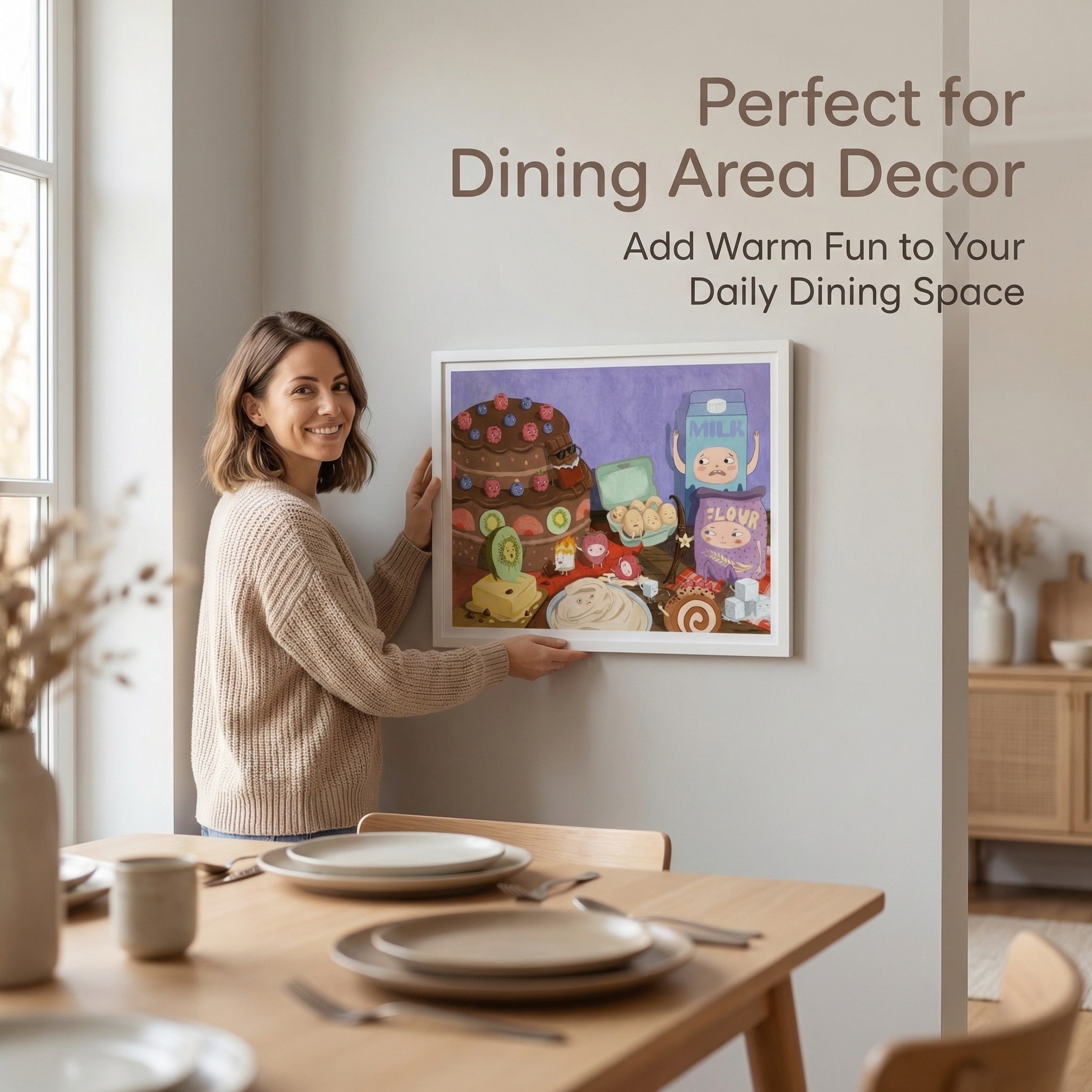 The Kitchen Battle | Quirky Foodie Wall Art (Unframed)