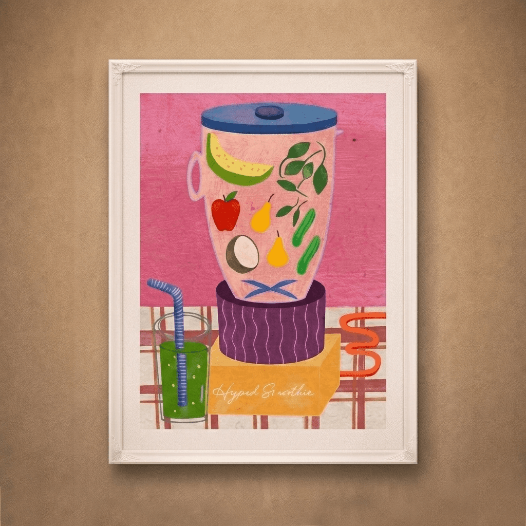 Hyped Smoothie | Retro Kitchen Art Print (Unframed)
