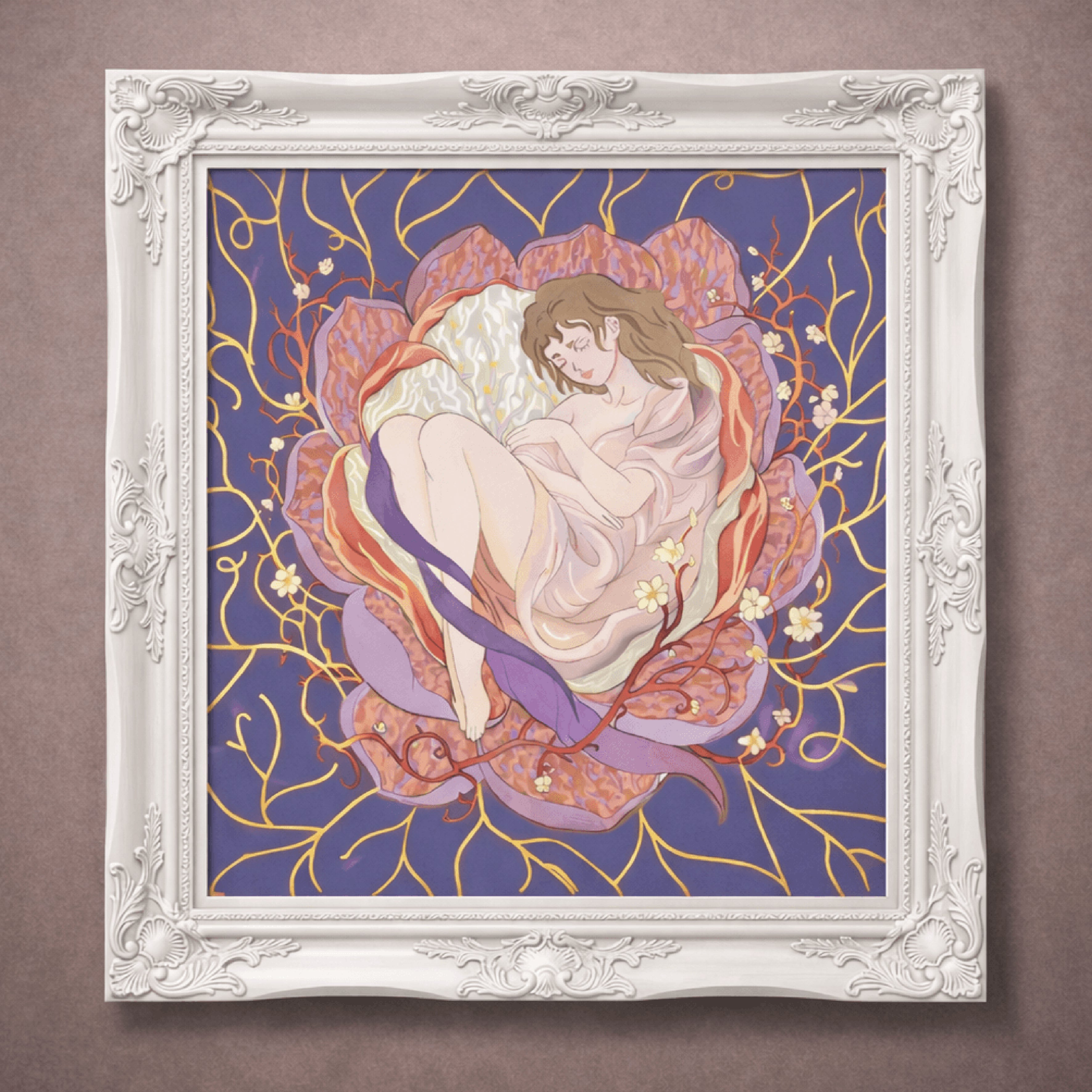 The Embrace Within | Luxury Gold Foil Art Print (Unframed)
