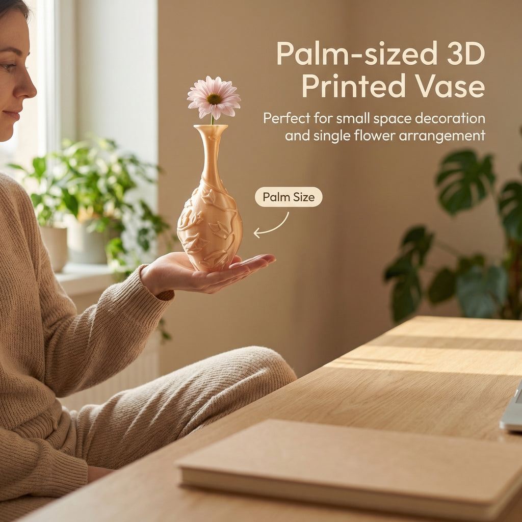 The Botanical Relief Bud Vase | Premium 3D Printed Sculptural Accent