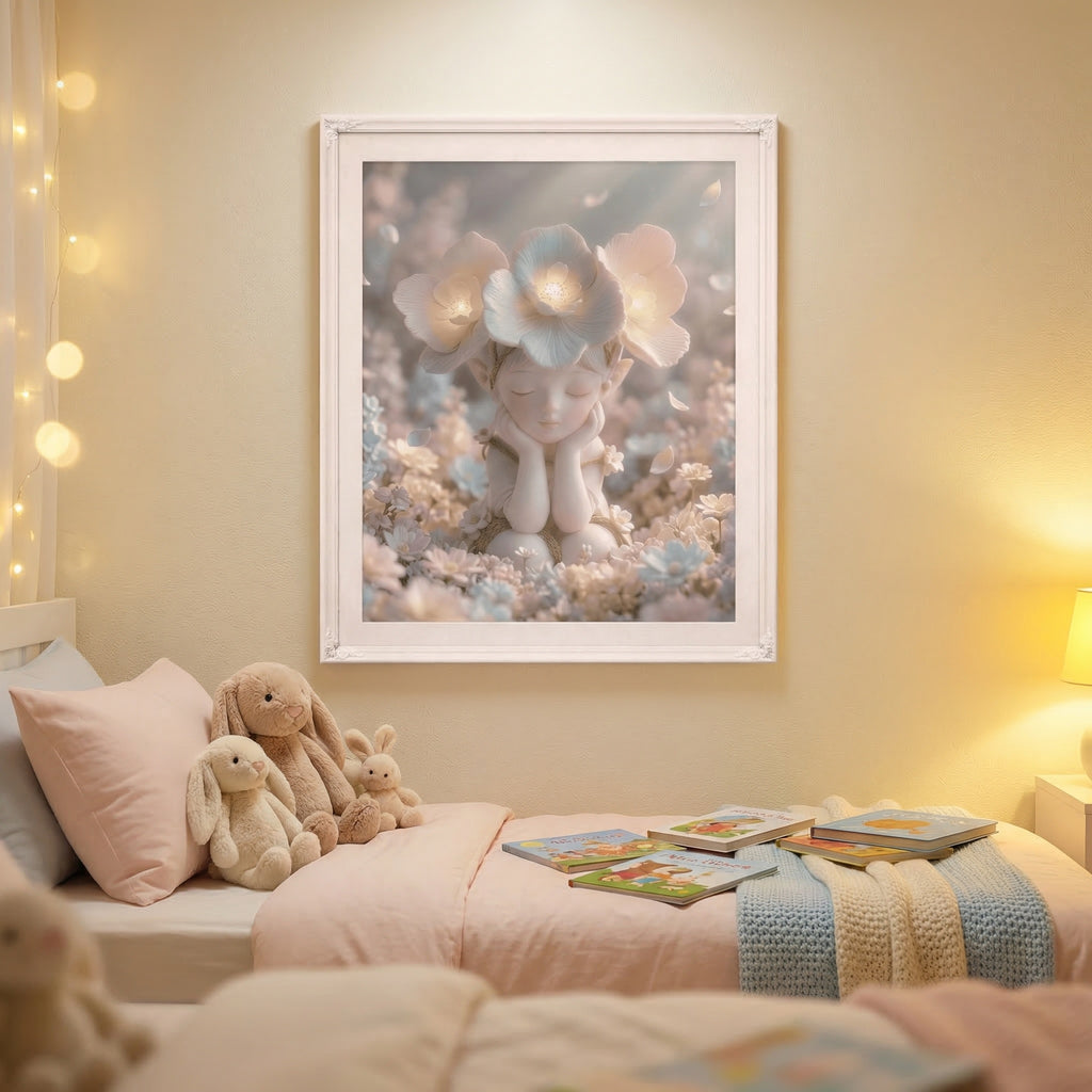 Iris of Light | Ethereal Dark Botanical Art Print (Unframed)