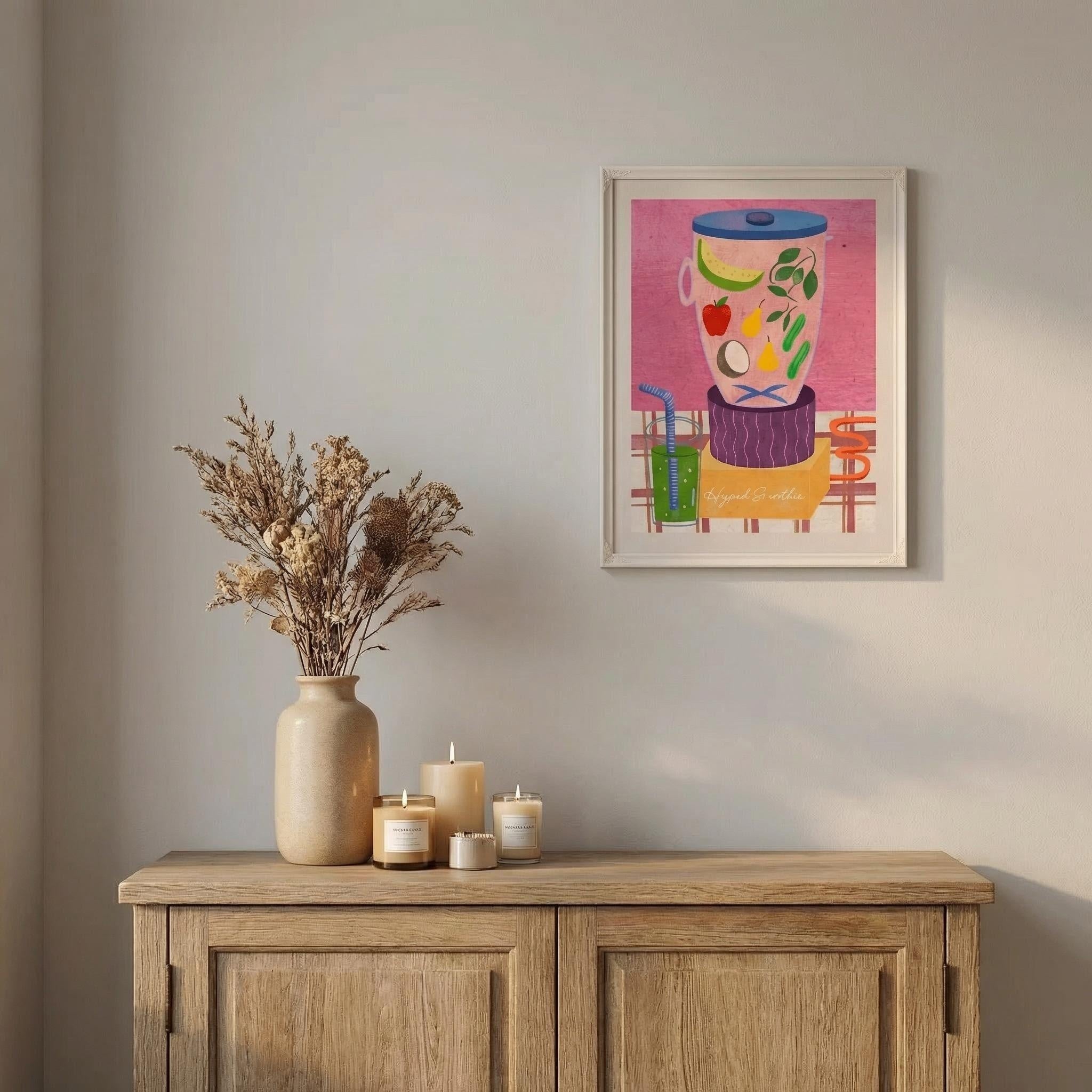 Hyped Smoothie | Retro Kitchen Art Print (Unframed)
