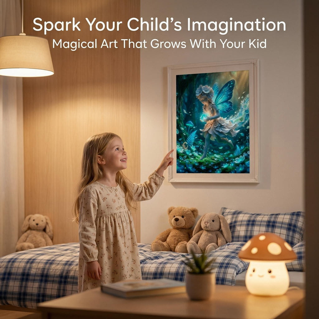 The Luminescent Guardian | Bioluminescent Fairy Art Print (Unframed)