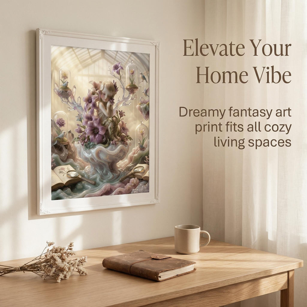 The Secret Greenhouse | Whimsical Botanical Art Print (Unframed)