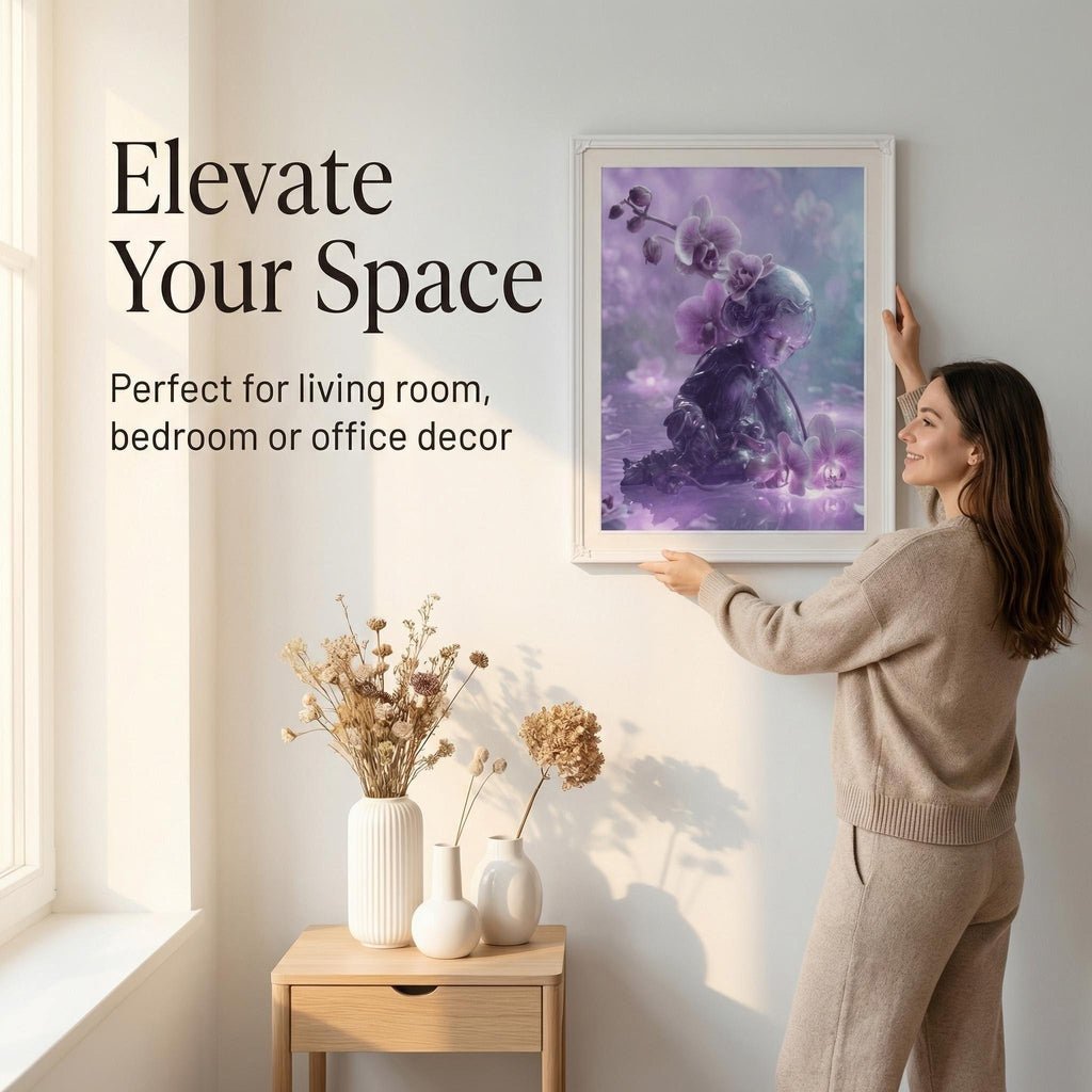 The Orchid Soul | Ethereal Violet Spirit Art Print (Unframed)