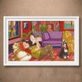 Afternoon | Cozy Pet Lover Art Print (Unframed)