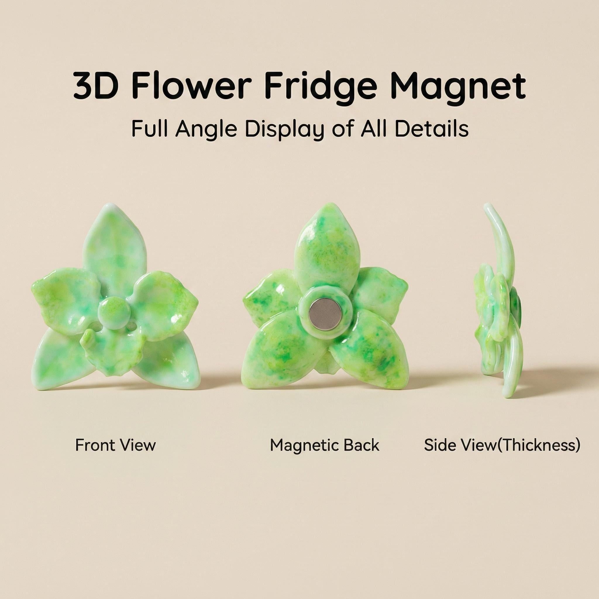Verdant Bloom | Hand-Glazed Botanical Magnet
