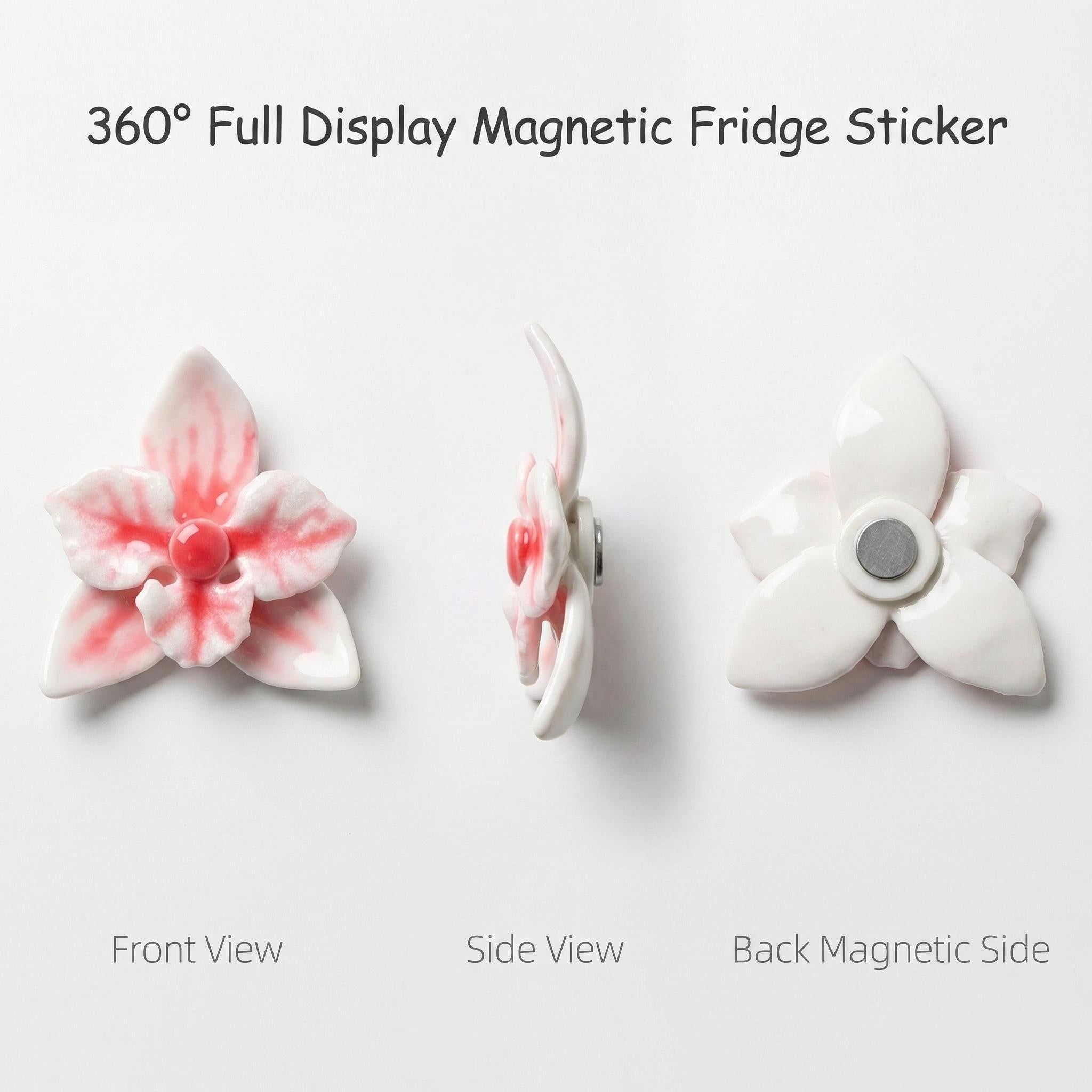The Blushing Porcelain Orchid | Hand-Glazed Botanical Magnet