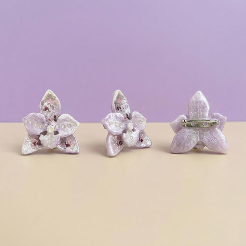 Amethyst Bloom | Hand-Painted Artisan Resin Brooch