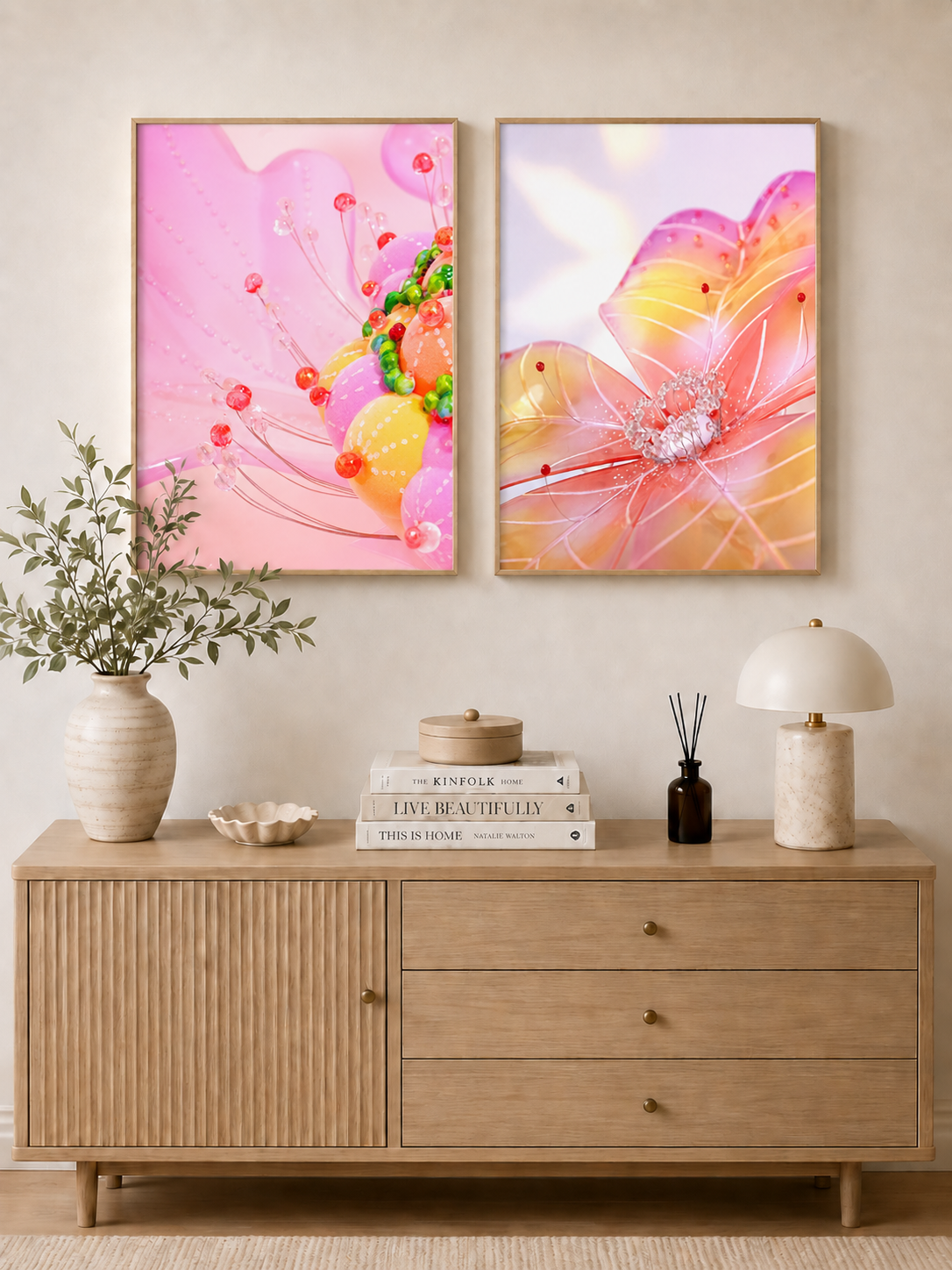 The Sugarspun Bloom & Radiant Pulse Bloom | Photographic Print of Original Handcrafted Sculpture Set (Unframed)