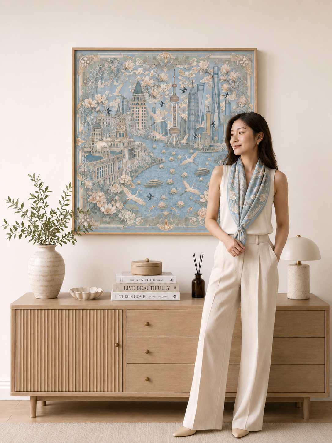 Magnolia over the Bund Scarf Bundle