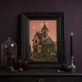 Framed Limited Edition Gothic Haunted House Print