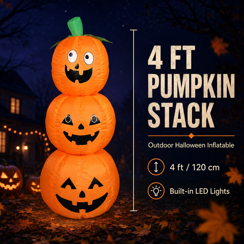 1.2m Stacked Inflatable Pumpkin Outdoor Decoration with LED Lights