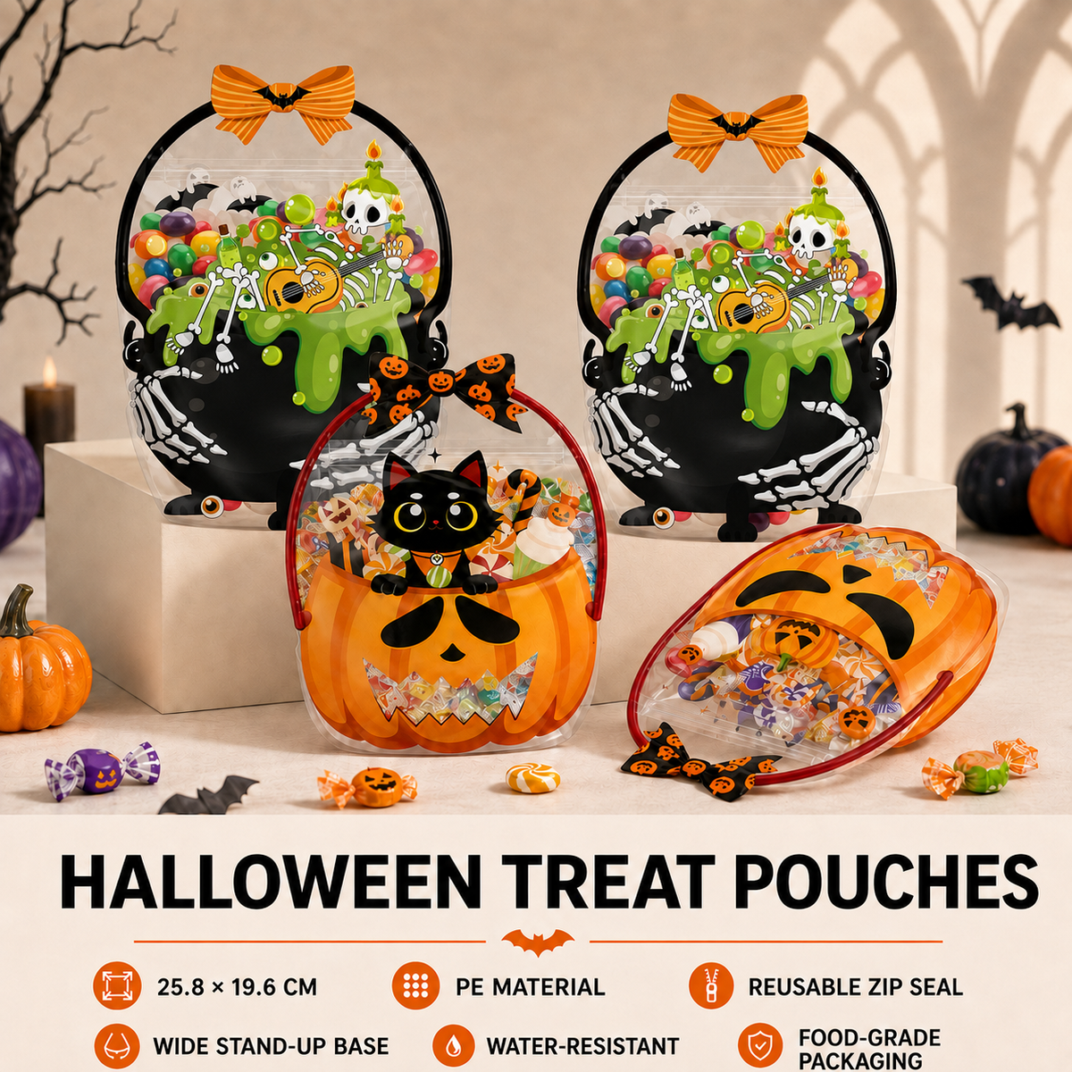 Halloween Novelty-Shaped Zip-Lock Stand-Up Packaging Bag