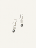 Silver Mist Pearl Drop Earrings