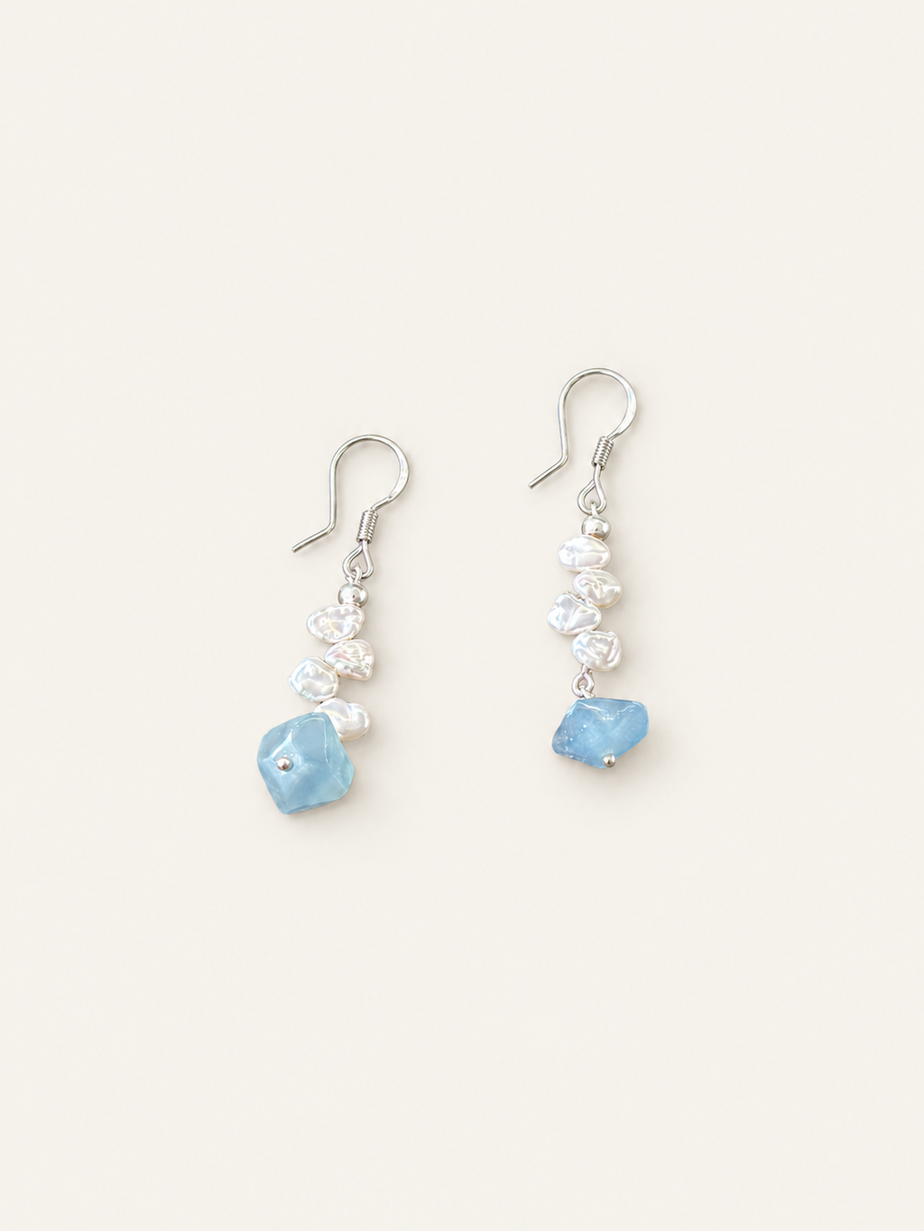 Blue Mist Pearl Earrings