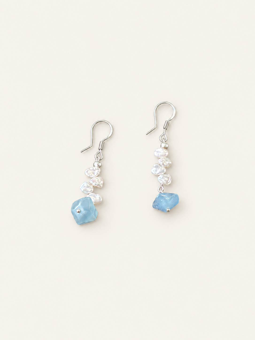 Blue Mist Pearl Earrings
