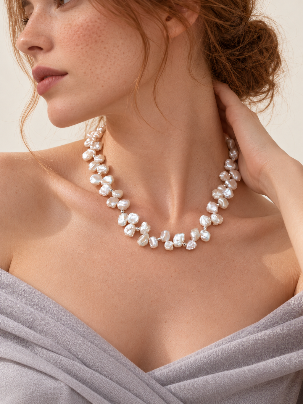 Cloud Petals Baroque Pearl Necklace