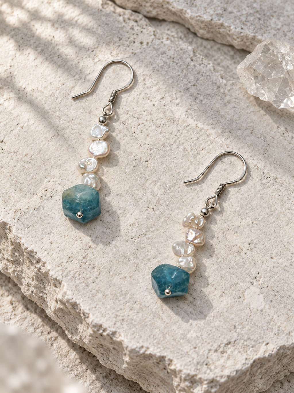 Blue Mist Pearl Earrings