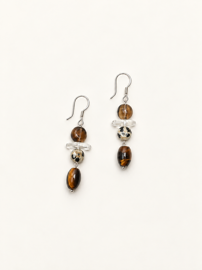 Autumn Gleam Beaded Drop Earrings
