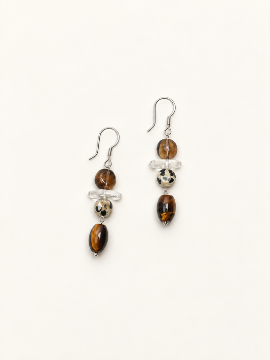 Autumn Gleam Beaded Drop Earrings
