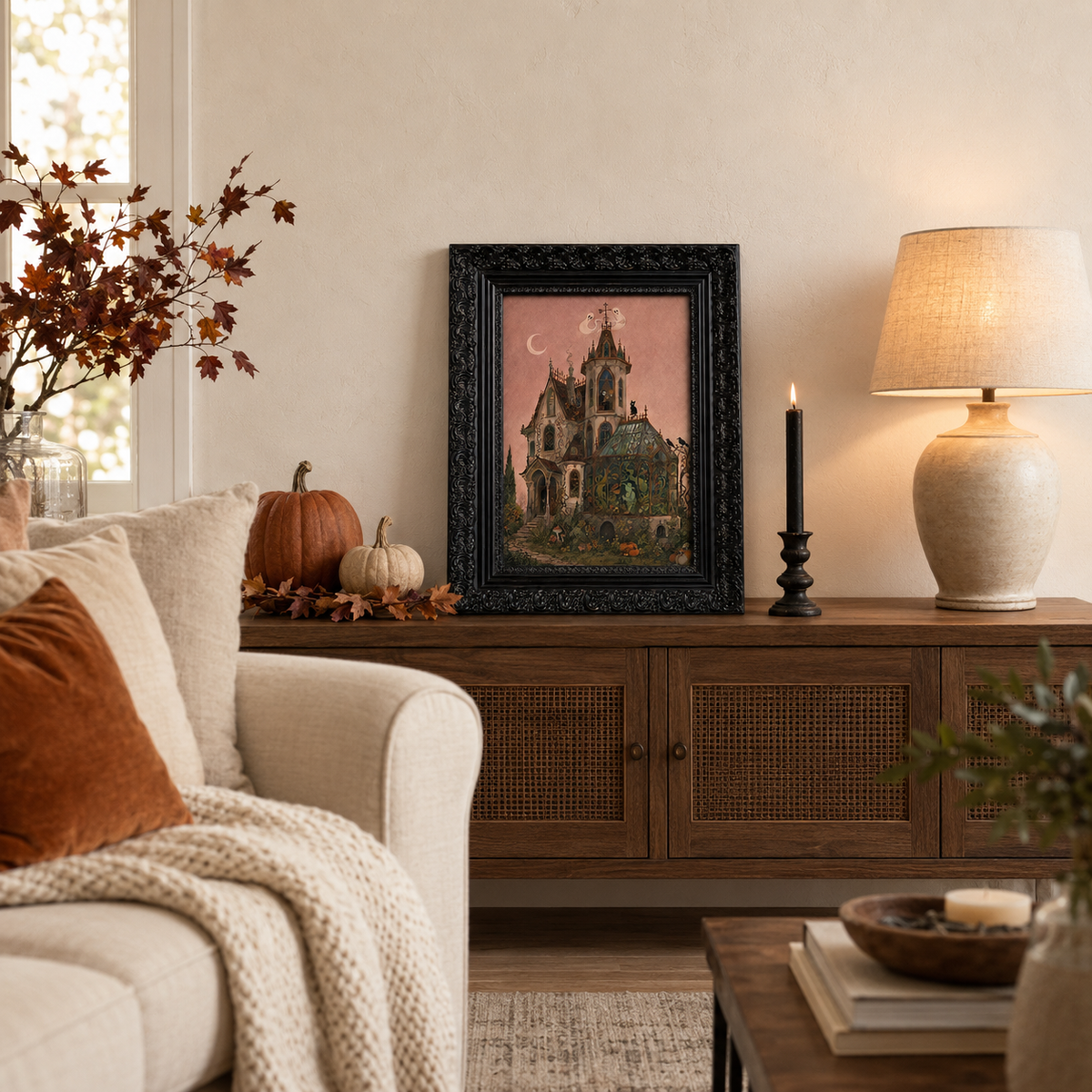 Framed Limited Edition Gothic Haunted House Print
