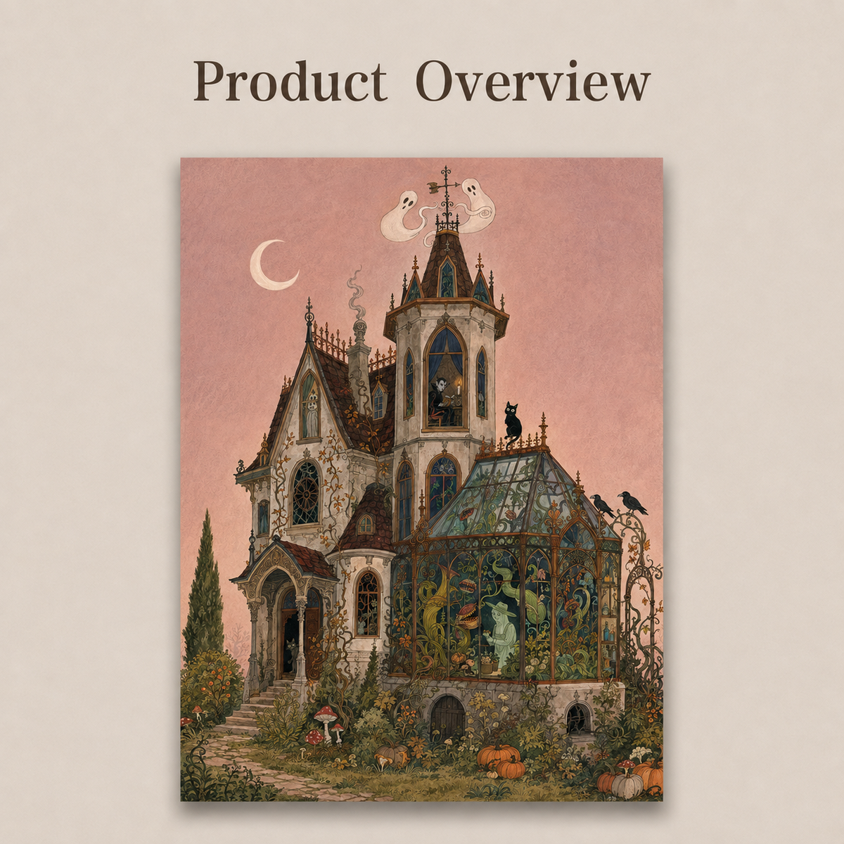 Framed Limited Edition Gothic Haunted House Print