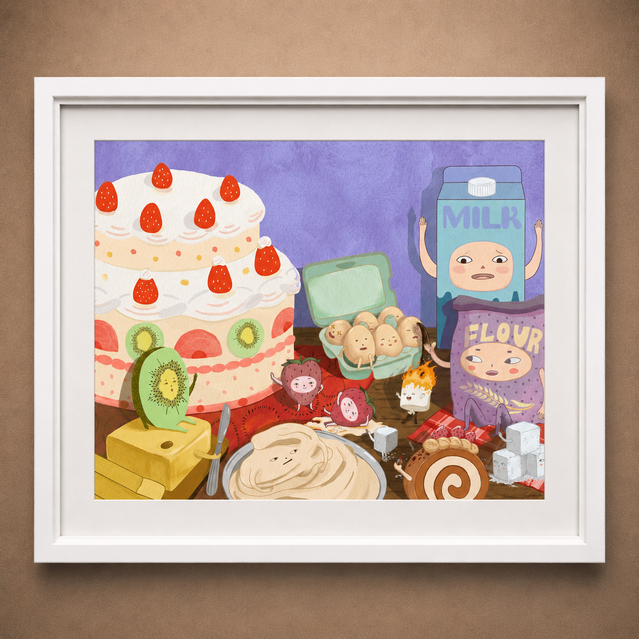The Kitchen Party | Whimsical Baking Art Print (Unframed)