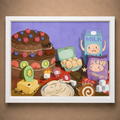 The Kitchen Battle | Quirky Foodie Wall Art (Unframed)