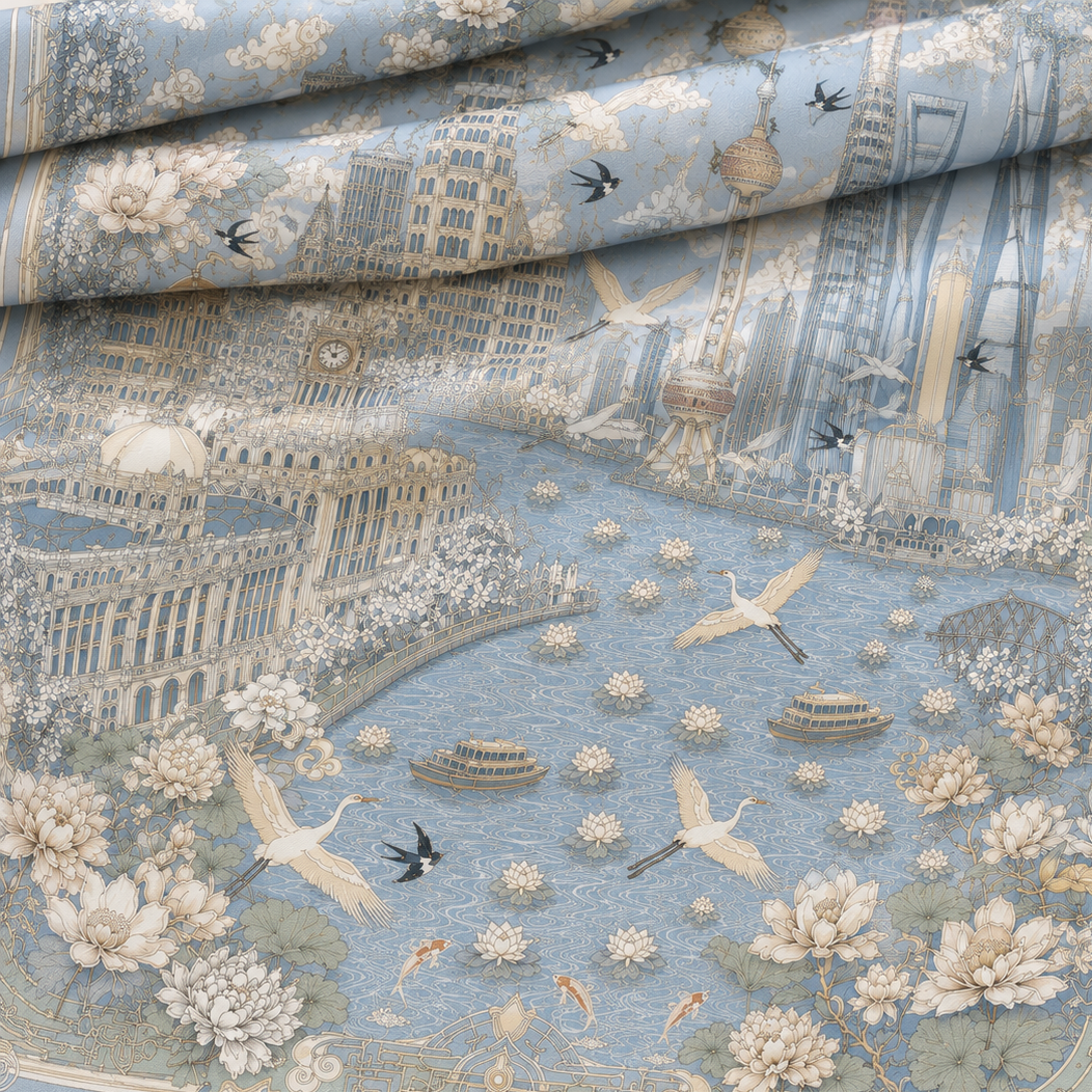 Magnolia over the Bund Scarf Bundle