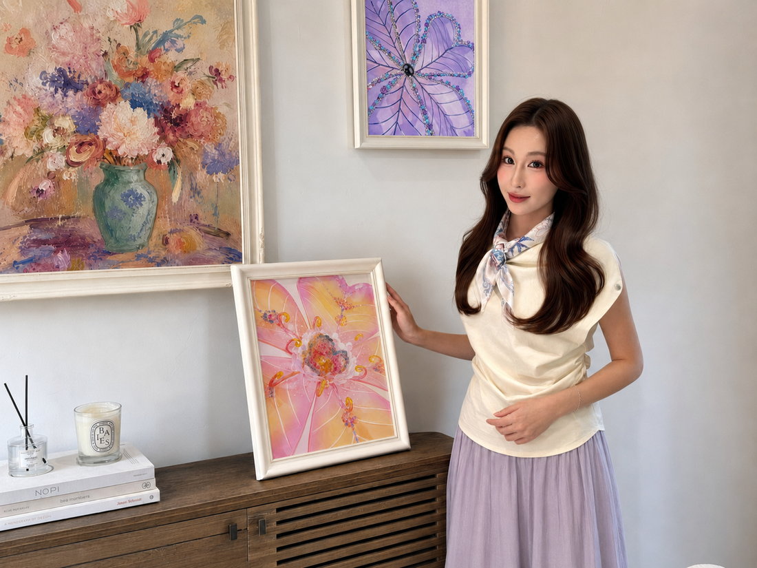 Artist Sophia Guo in her studio
