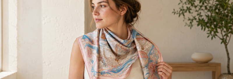 Art scarf worn as art