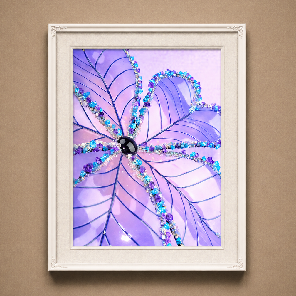 Purple Jewel Bloom | Photographic Print of Original Handcrafted Sculpture (Unframed)