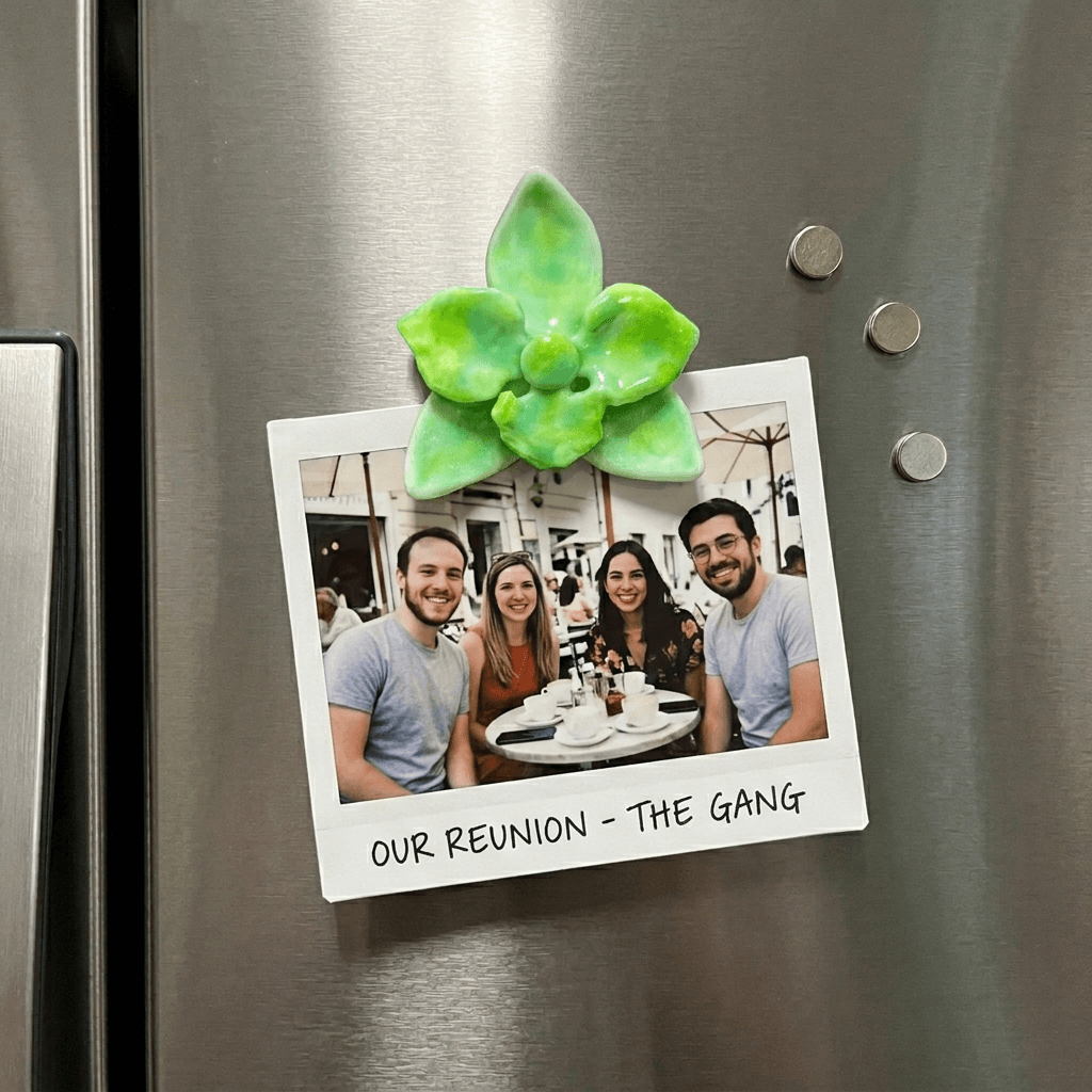 Verdant Bloom | Hand-Glazed Botanical Magnet