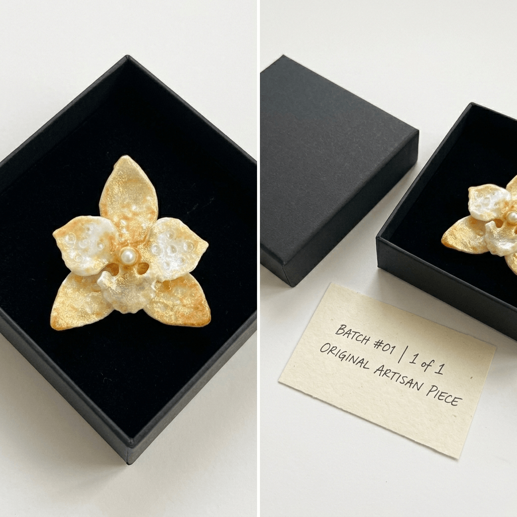 Surreal Orchid | Hand-Cast Emerald Art Magnet