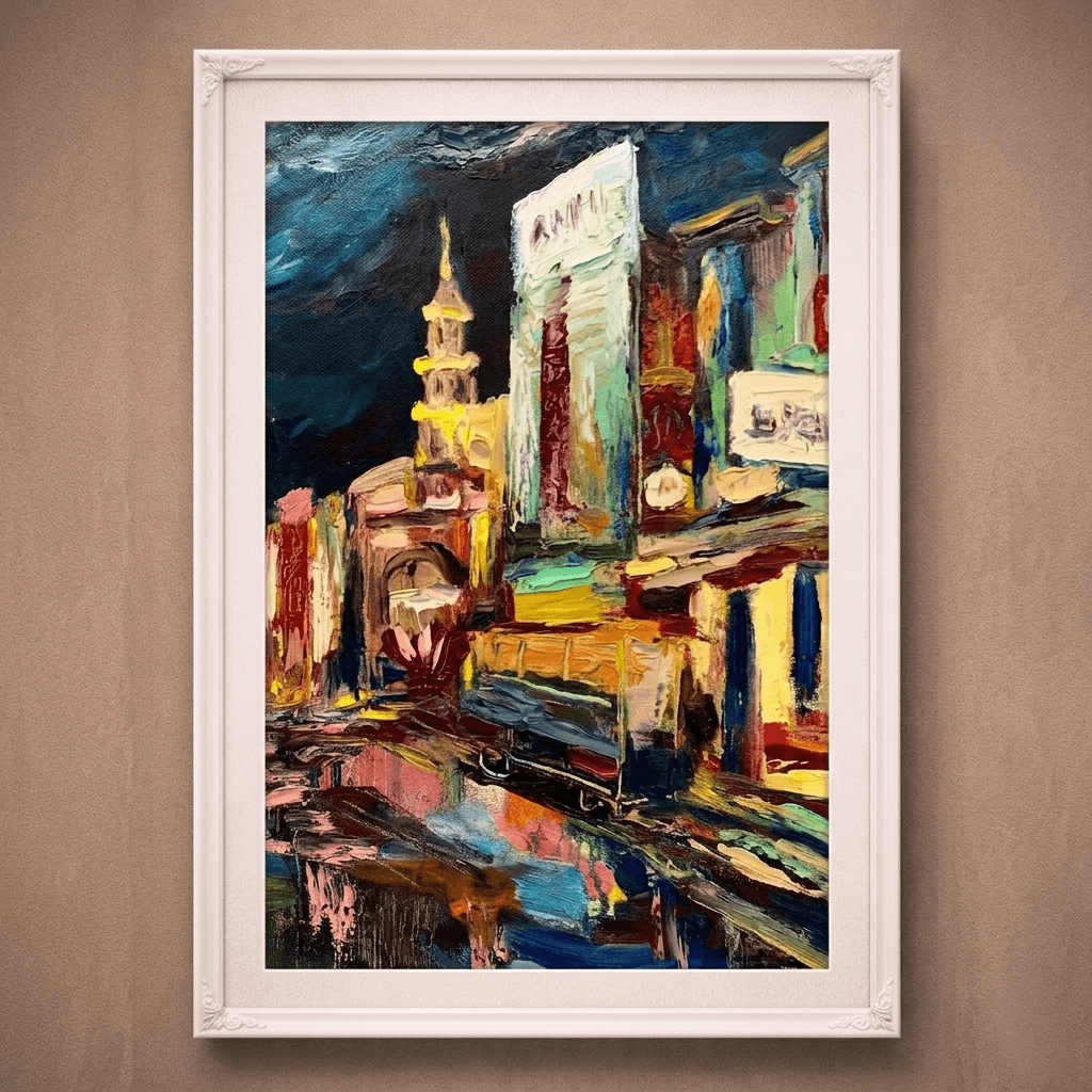 Shanghai Nanjing Road | Vibrant Urban Impressionist Art Print (Unframed)